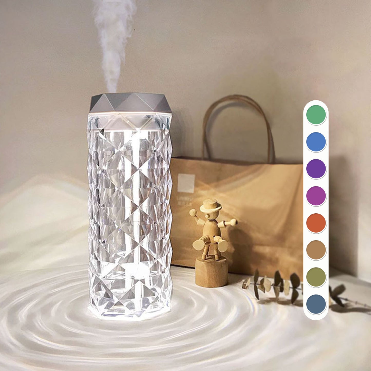 Crystal Lamp Air Humidifier Color Night Light