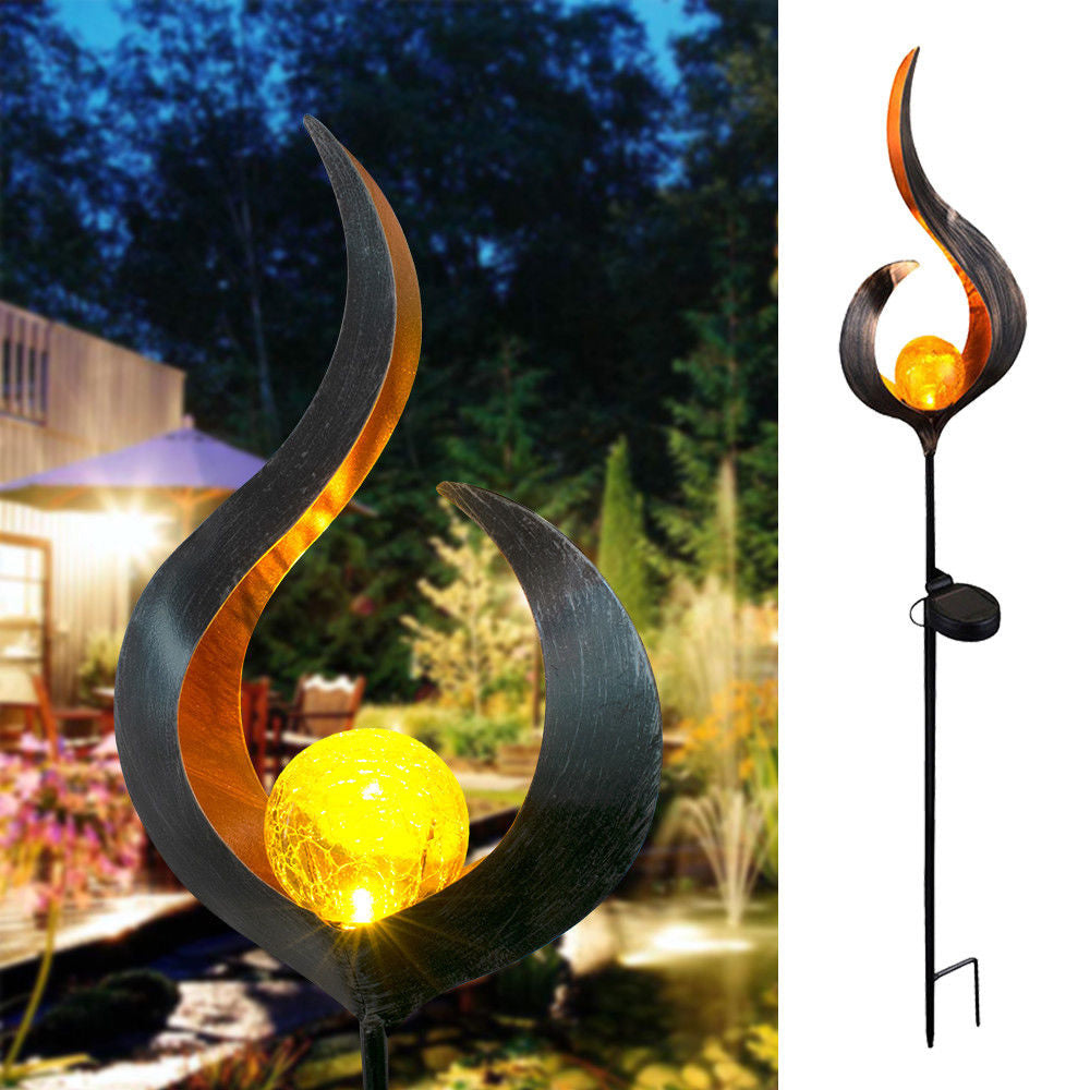 LED Solar Flame Light Metal