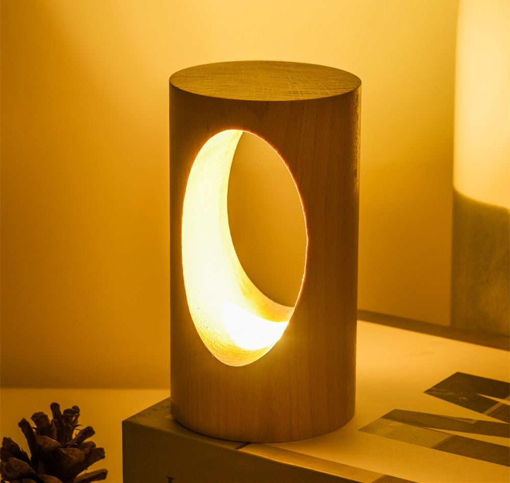 Solid wood reading lamp
