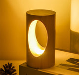 Solid wood reading lamp