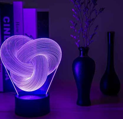 Twist Abstract LED 3D Table Lamp