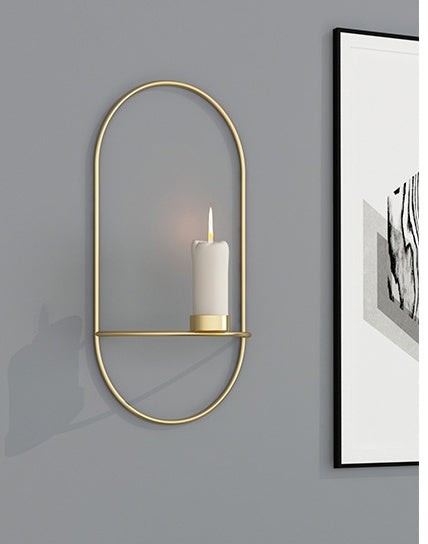 3D Metal Round Candlestick Wall Mounted Crafts