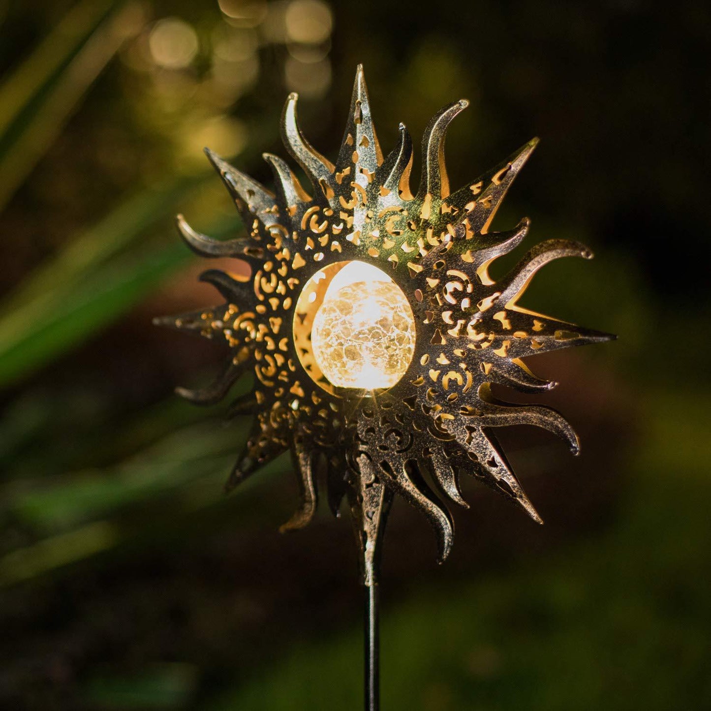LED Solar Flame Light Metal