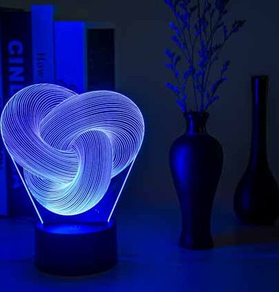 Twist Abstract LED 3D Table Lamp
