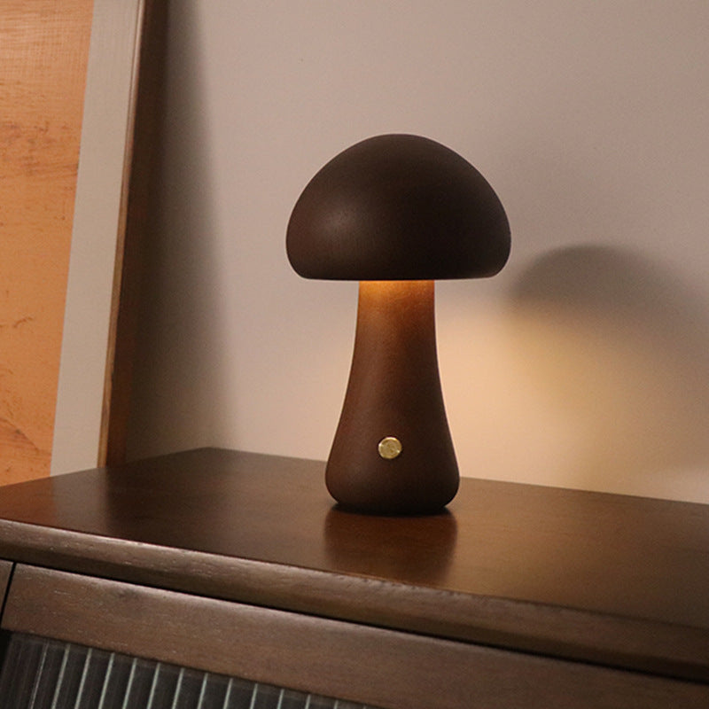 Wooden Mushroom LED Light