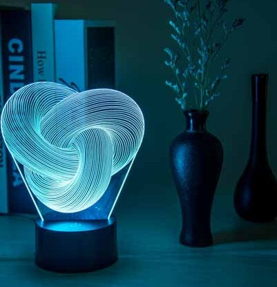 Twist Abstract LED 3D Table Lamp