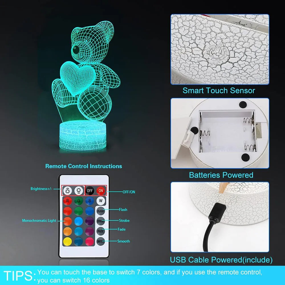 3D Lamp Acrylic USB Neon Sign