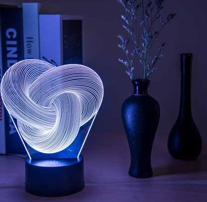 Twist Abstract LED 3D Table Lamp