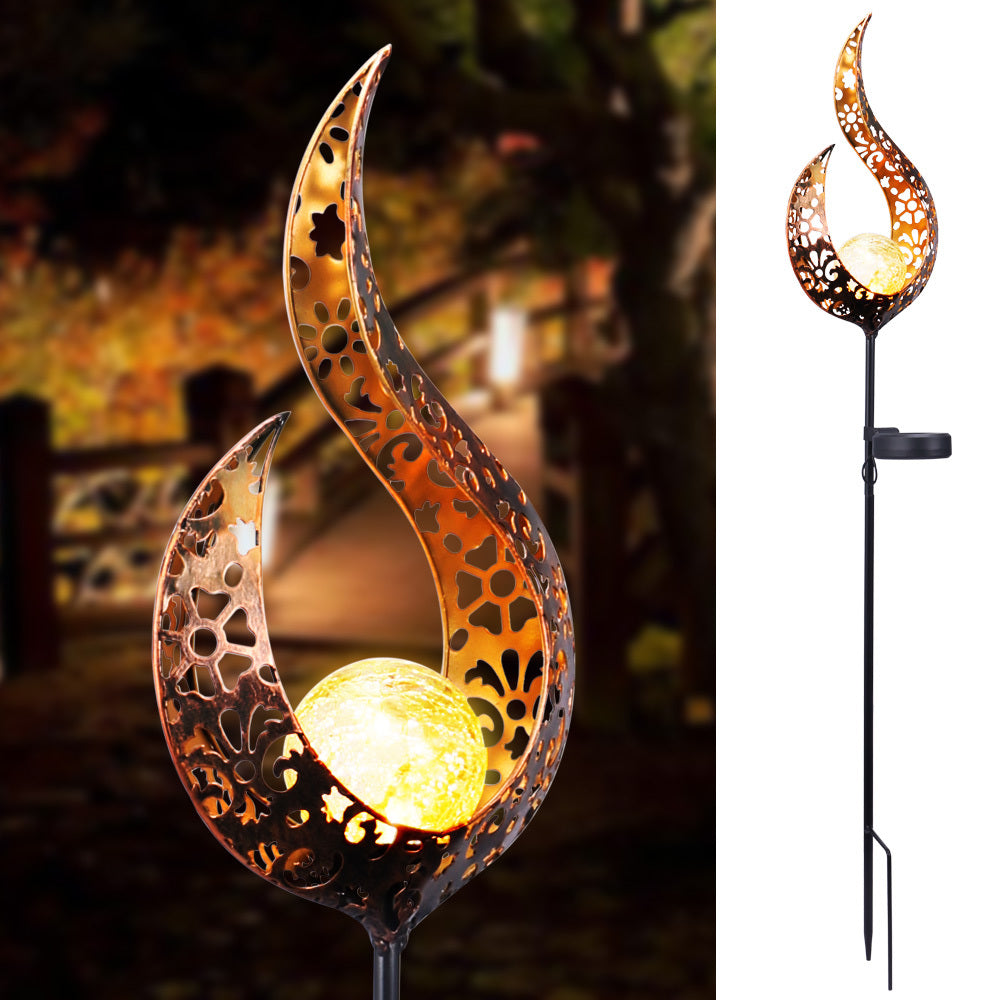 LED Solar Flame Light Metal