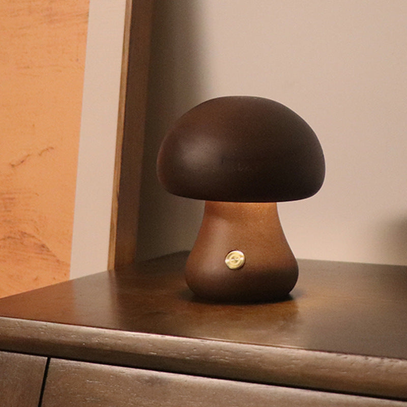 Wooden Mushroom LED Light