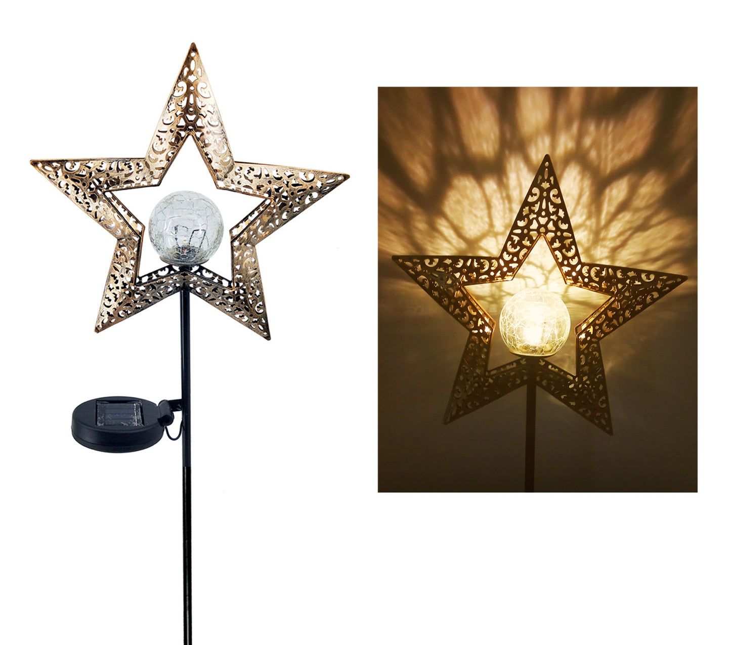LED Solar Flame Light Metal