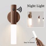 Auto LED USB Magnetic Wood Wireless