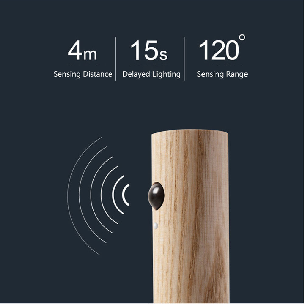 Auto LED USB Magnetic Wood Wireless