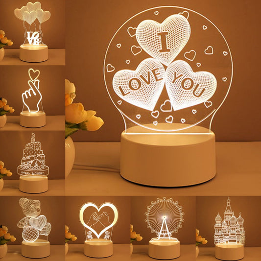 3D Lamp Acrylic USB LED Night