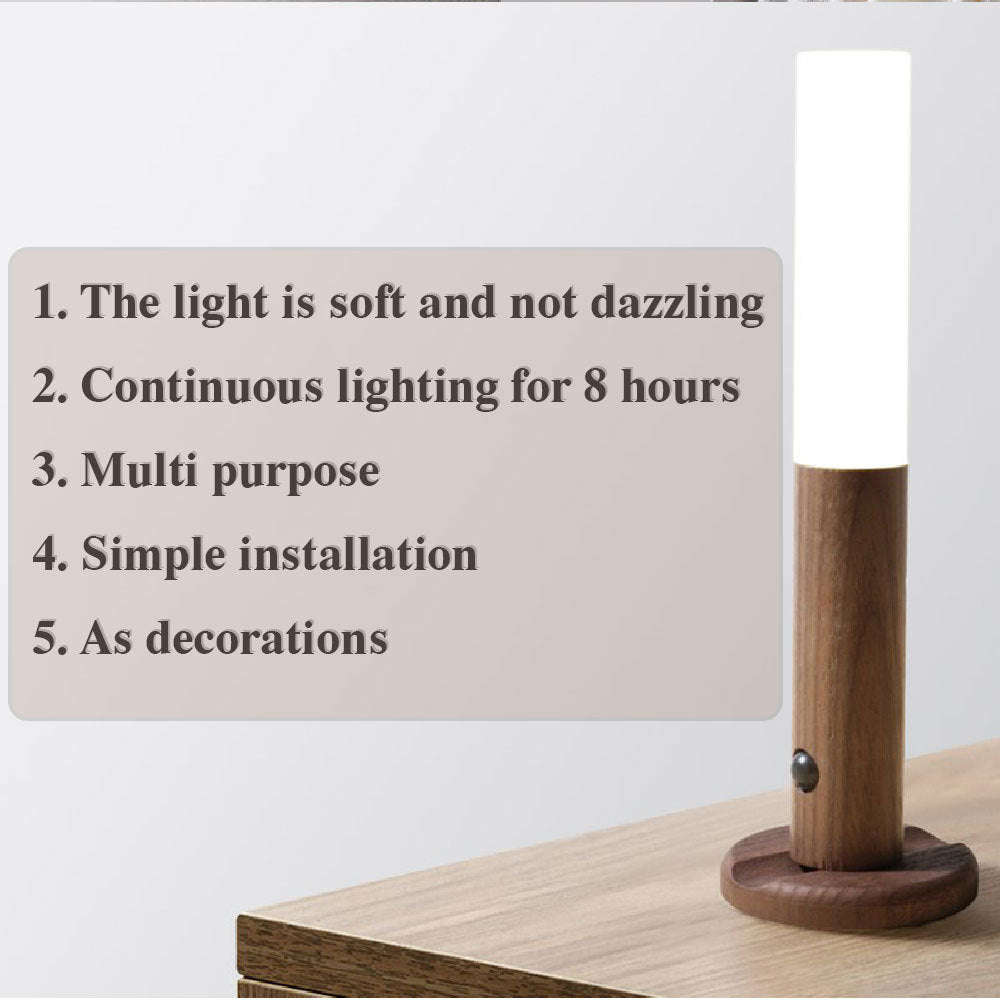 Auto LED USB Magnetic Wood Wireless