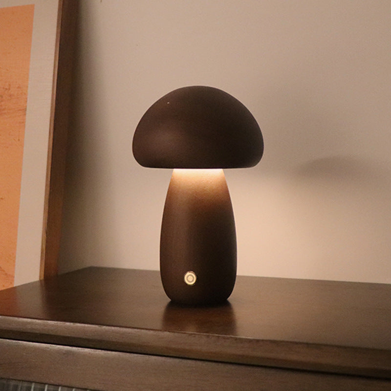 Wooden Mushroom LED Light