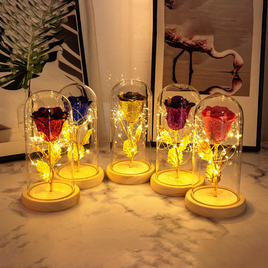 Flowers LED Light In Glass