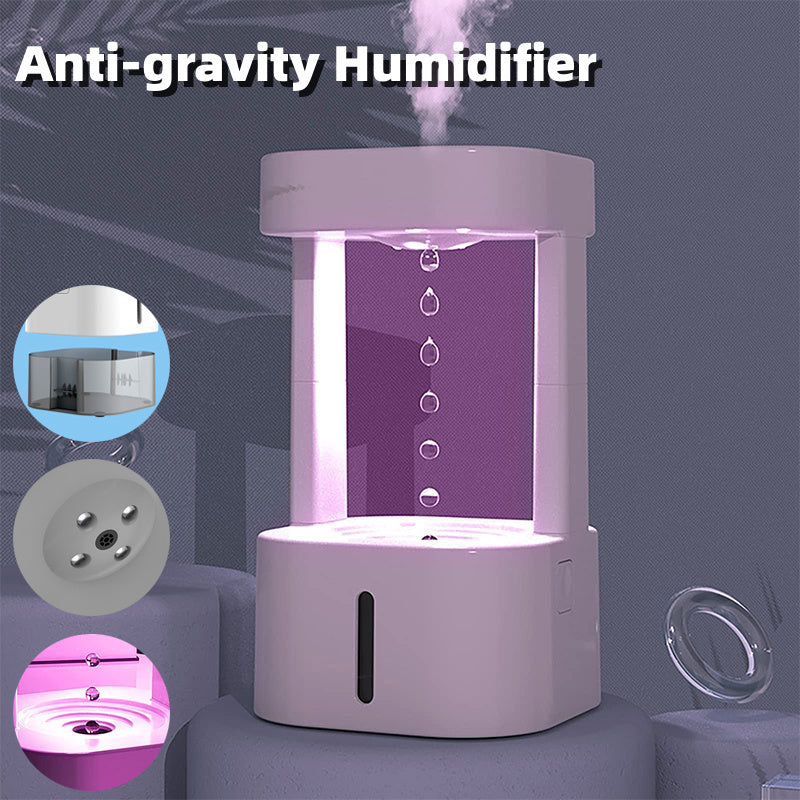 Floating Humidifier Option Anti-Gravity Water Drop Humidifier | Floating Mist LED Diffuser | Bazarcoo